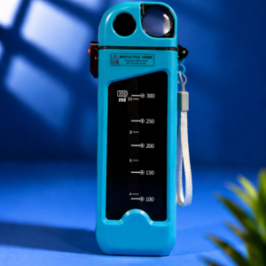 Portable Acrylic Water Bottle – Leakproof Flip Lid with Built-in Cup Design